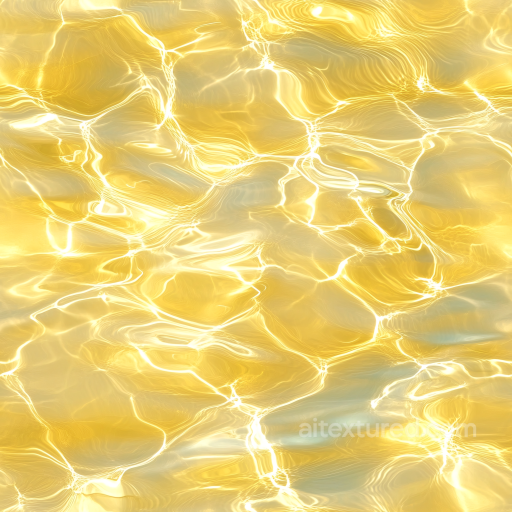 Golden Shimmering Water Surface Seamless Texture with Reflective Caustics seamless Water PBR texture