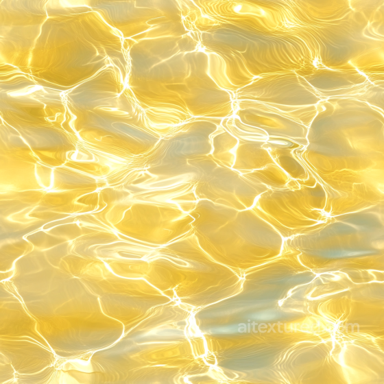 Golden Shimmering Water Surface Seamless Texture with Reflective Caustics Water texture preview