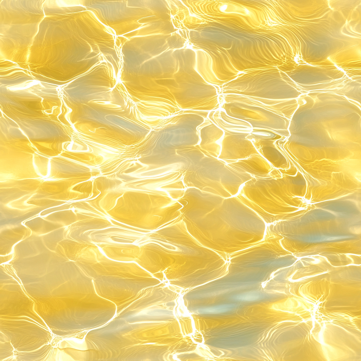 Golden Shimmering Water Surface with Reflective Caustics seamless PBR texture preview