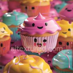 seamless Seamless 3D Inflated PBR Texture Featuring Glossy Pink Inflated Vinyl Panels with Cheerful Faces texture 8k free download PBR