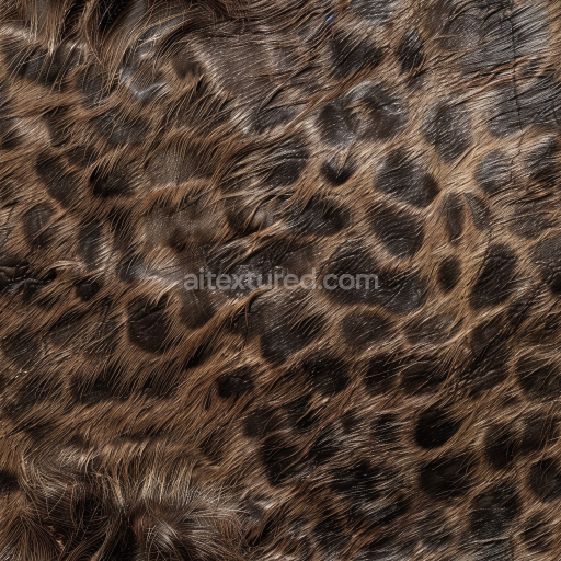 Seamless 3D PBR Texture of Leopard Fur Leather with Detailed Hair and Spotted Pattern