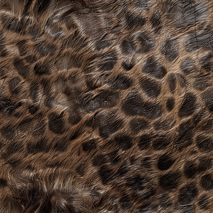 Leopard Fur Leather with Detailed Hair and Spotted Pattern seamless PBR texture preview