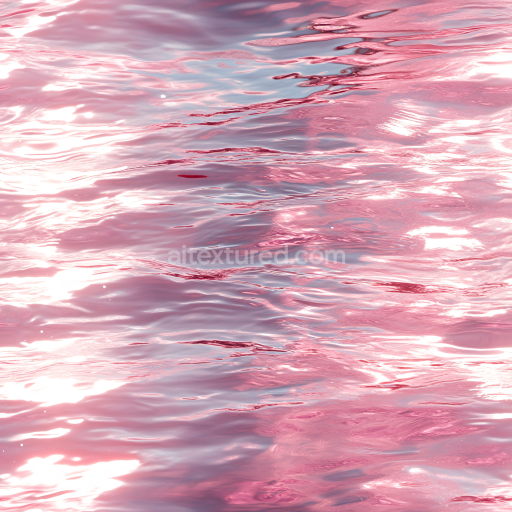 Seamless 3D Water PBR Texture Featuring Soft Pink Toned Rippling Surface and Reflective Highlights