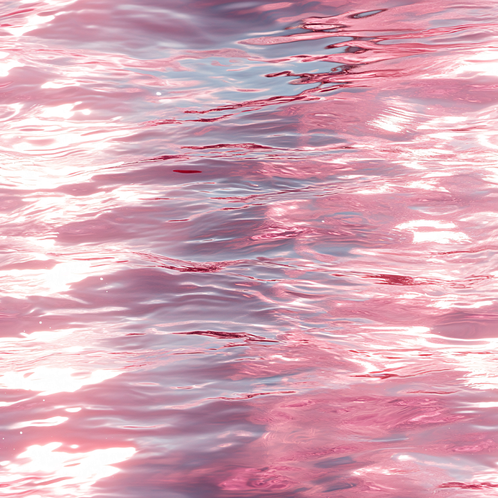 Water Featuring Soft Pink Toned Rippling Surface and Reflective Highlig… seamless PBR texture preview