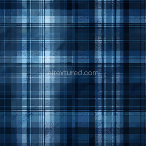 Seamless 3D PBR Texture of Blue Checked Plaid Fabric with Subtle Weave Detail