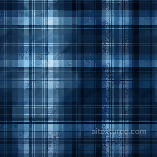 Seamless 3D PBR Texture of Blue Checked Plaid Fabric with Subtle Weave Detail texture preview