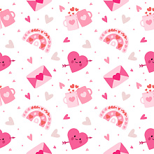Seamless 3D Pattern PBR Texture Featuring Cute Valentines Day Heart Motifs and Pastel Pink Rhythm texture preview