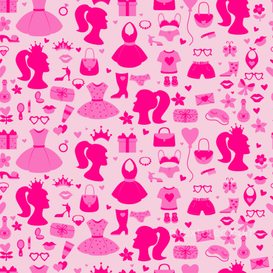 With Pink Girl-Themed Silhouettes And Icons Baby girl texture preview