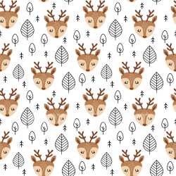 Pattern Bundle - Seamless 3D Pattern PBR Texture with Cute Deer Head Motifs and Stylized Tree Illustrations texture preview
