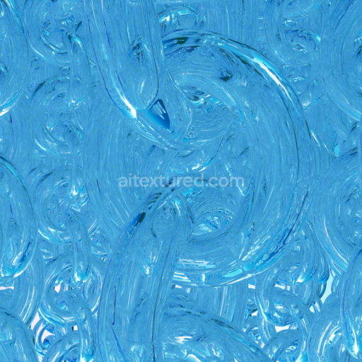 Seamless Blue Transparent Glass Chain Surface PBR Texture