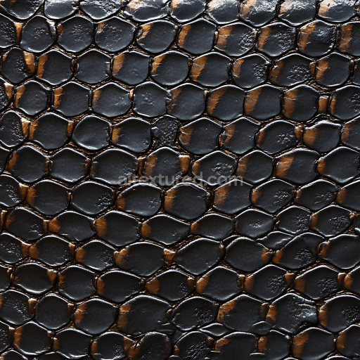 Seamless 3D PBR Skin Texture Featuring Dark Reptilian Scales with Glossy Shine