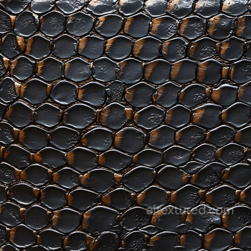 Skin Texture Featuring Dark Reptilian Scales with Glossy Shine seamless Skin PBR texture