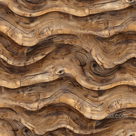 Wood PBR Texture Featuring Distinctive Weathered Wavy Grain and Knotted Details Wood texture preview