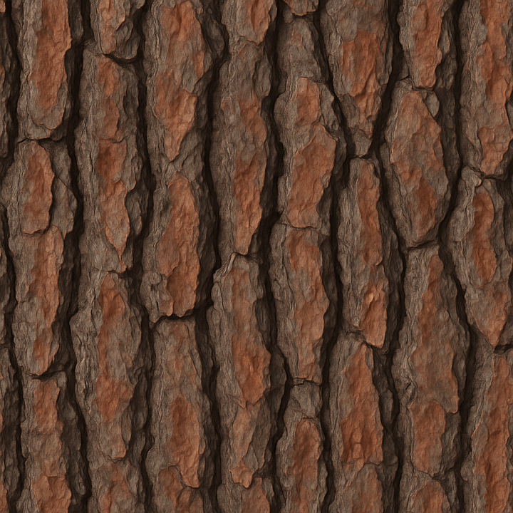 Synthetic Pine Bark Wood seamless PBR texture preview