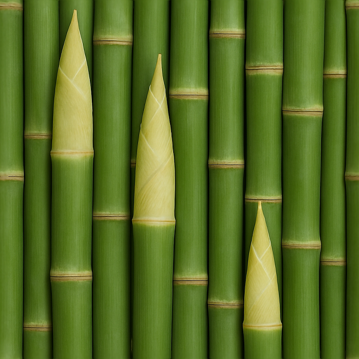 Bamboo Shoot Tip With Bamboo Green Fresh And Bamboo Slender Stalk Natur… seamless PBR texture preview