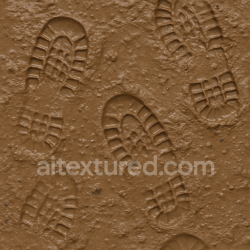 seamless Seamless 3d texture pbr 8k of fresh footprints on wet mud with footprint moisture texture 8k free download PBR