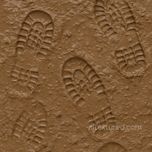 Of Fresh Footprints On Wet Mud With Footprint Moisture seamless Footprints PBR texture