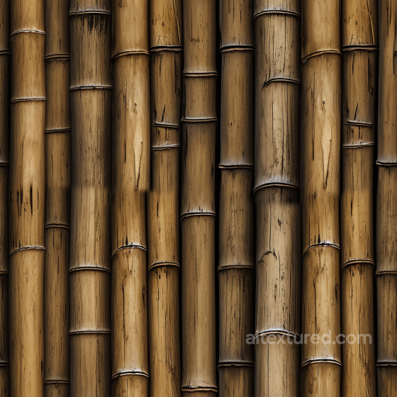 Vertical Bamboo Stalks Seamless Texture with Weathered Surface Bamboo texture preview