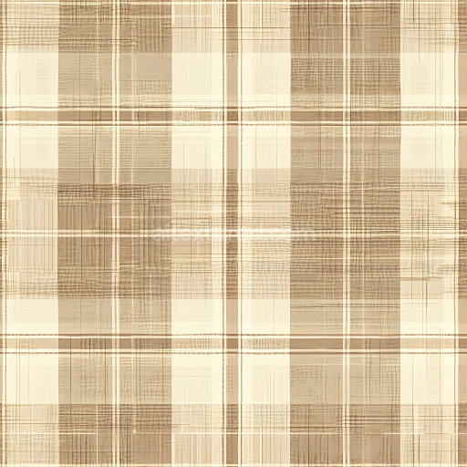 Seamless 3D PBR Texture of Beige and Cream Lightweight Plaid Fabric