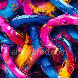 seamless Seamless 3D PBR Texture with Vibrant Abstract Graffiti Strokes in Pink, Blue, and Yellow texture 8k free download PBR