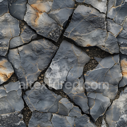 seamless Seamless 3D PBR Texture of Cracked Dark Stone Ground with Weathered Surfaces texture 8k free download PBR