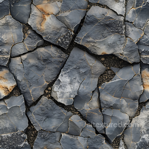 Cracked Dark Stone Ground Seamless Texture with Weathered Surfaces seamless Stone PBR texture