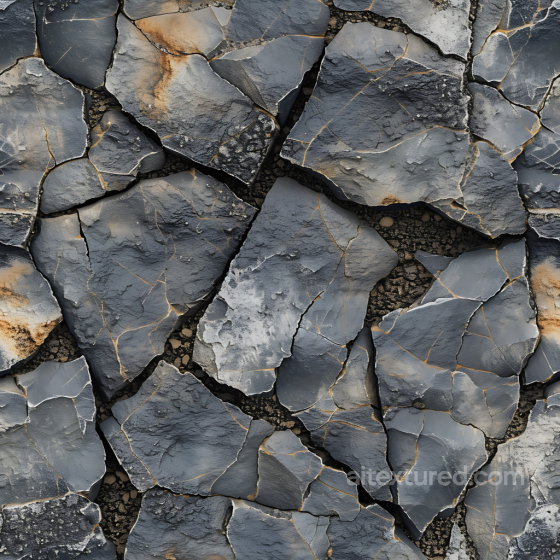 Cracked Dark Stone Ground Seamless Texture with Weathered Surfaces Stone texture preview