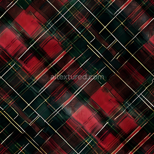 Seamless 3D PBR Texture of Red and Green Classic Plaid Fabric Pattern