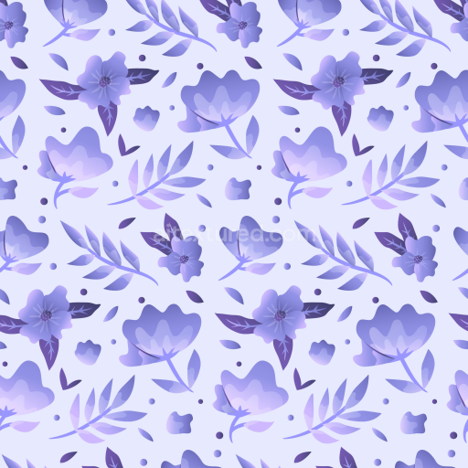 Seamless 3D PBR Purple Flower Floral Fabric Texture with Soft Pastel Pattern