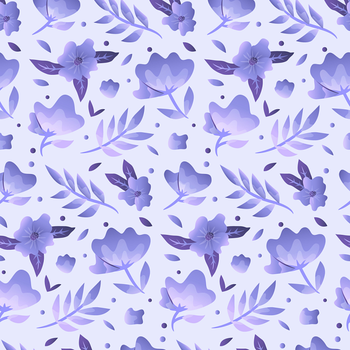 Purple Flower Floral Fabric with Soft Pastel Pattern seamless PBR texture preview