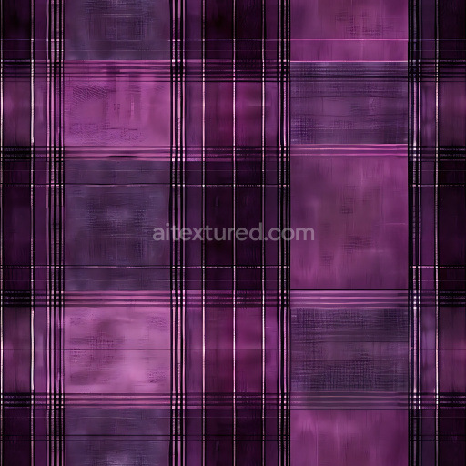 Seamless 3D PBR texture of smooth purple plaid fabric with subtle weave