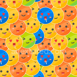 seamless Seamless 3D PBR Texture of Colorful Cartoon Happy Face Pattern texture 8k free download PBR