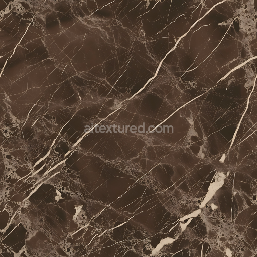 Seamless 3D Armani Brown Marble PBR Texture with Polished Veined Stone Surface