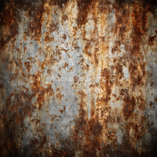 Seamless 3D Rusty Metal PBR Texture with Corrosion and Pitted Surface
