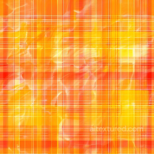 Seamless 3D PBR Texture of Bright Orange and Yellow Plaid Fabric texture preview