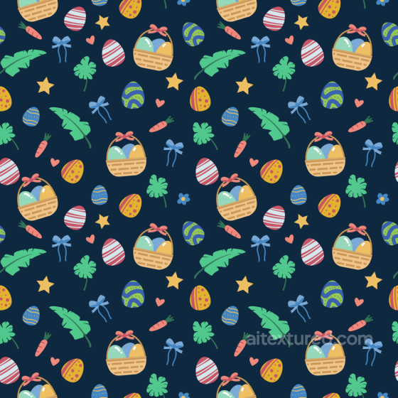 With Colorful Easter Basket And Egg Pattern All Christmas Digital paper texture preview