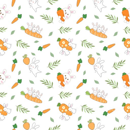 Pattern PBR Texture Featuring Playful Bunny and Carrot Motifs with Soft Pastel Colors seamless Pattern Bundle PBR texture