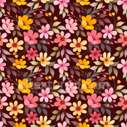 seamless Seamless 3D PBR Floral Fabric Texture Featuring Colorful Blossoms and Leaves texture 8k free download PBR