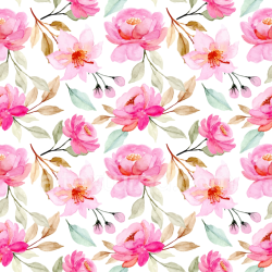 seamless Seamless 3D PBR Texture of Pink Flower Watercolor Floral Pattern texture 8k free download PBR