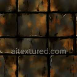 seamless Seamless 3D Cracked Rusted Metal Panel PBR Texture with Dark Orange and Brown Tones texture 8k free download PBR