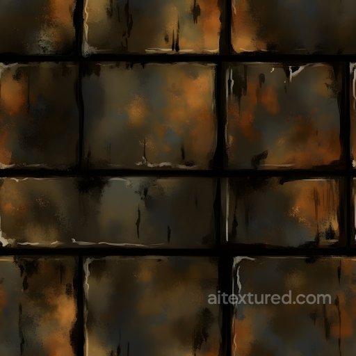 Cracked Rusted Metal Panel PBR Texture with Dark Orange and Brown Tones seamless Brick PBR texture