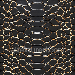 seamless Seamless 3D PBR Texture of Glossy Black Alligator Skin with Distinct Scale Pattern texture 8k free download PBR
