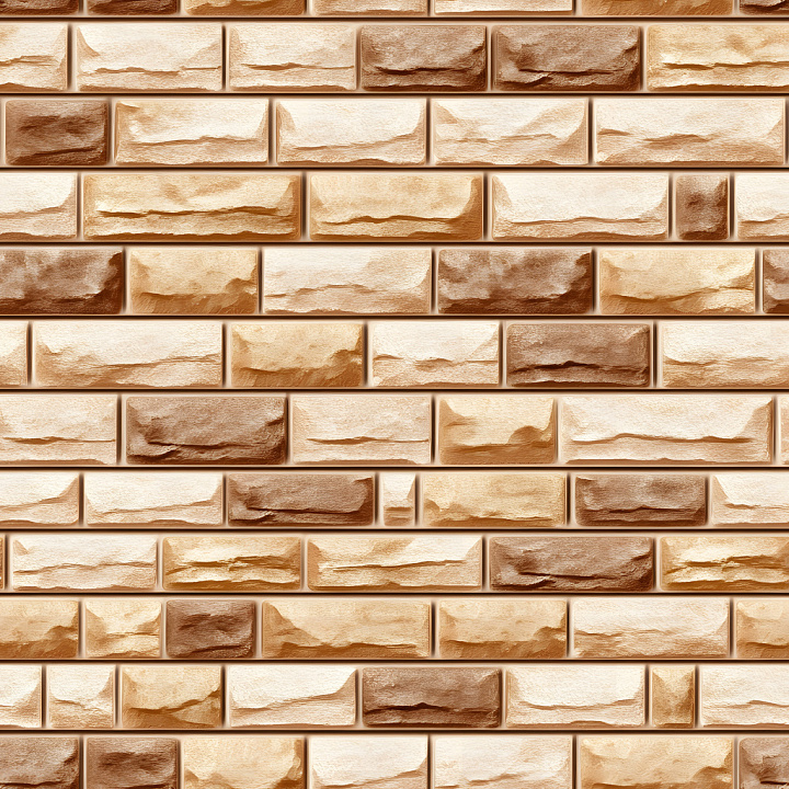 Cracked and Weathered Warm Brown Brick Wall seamless PBR texture preview