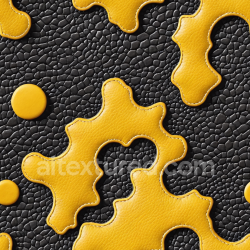 seamless Seamless 3D Pebbled Black Leather with Yellow Stitched Puzzle Patchwork PBR Texture texture 8k free download PBR