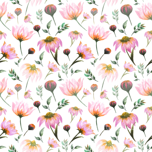Featuring Hand-Painted Pink Flower Watercolor Design seamless Pink Flower PBR texture