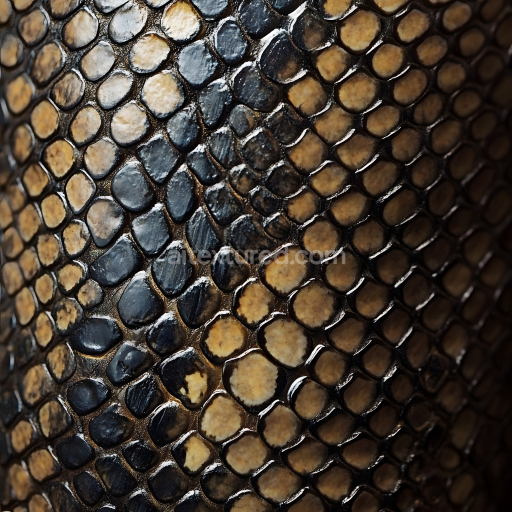 Seamless 3D reptilian skin PBR texture with realistic shiny scales and natural color variation