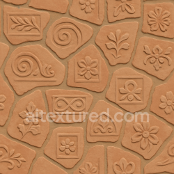 seamless Seamless 3d texture pbr 8k terracotta pieces mosaic with roman style and matte finish texture 8k free download PBR