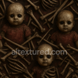 seamless Seamless 3d texture PBR 8k creepy doll old doll face surface for Halloween horror props texture 8k free download PBR