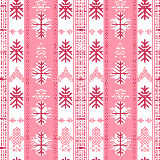 Seamless 3D PBR Digital Paper Texture with Red and Pink Christmas Motifs