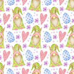 seamless Seamless 3D PBR Texture with Easter Gnomes, Polka Dot Eggs & Hearts texture 8k free download PBR